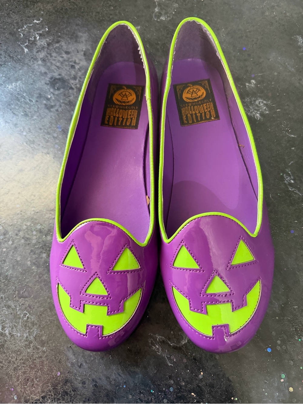 Iron Fist Purple and Neon Green Halloween Flats